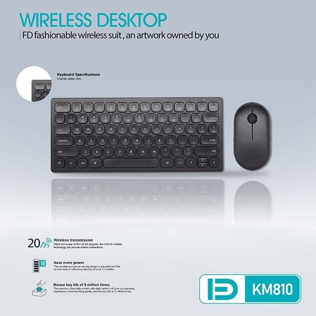 COMBO Kô dây KB+MO FORDER KM810 (Xanh, Hồng)