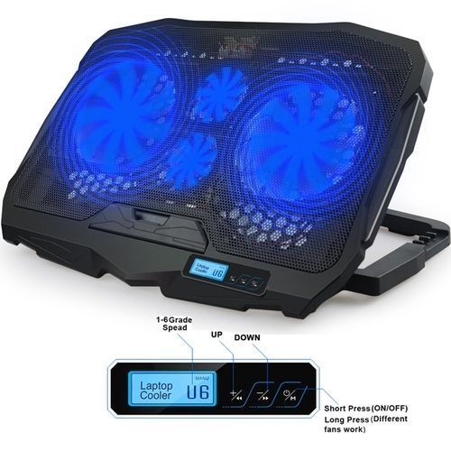 ĐẾ TẢN NHIỆT LAPTOP S18 (4FAN) Xanh–Lcd Điều Chỉnh