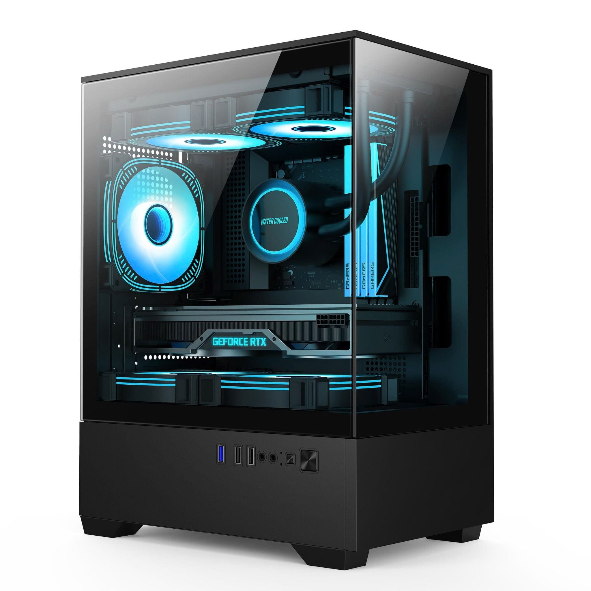 CASE GLOWY GIB38 Đen (Bể cá) 2 mặt Kính Cường lực Chính Hãng